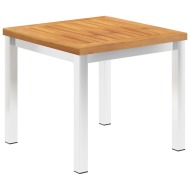 vidaXL Záhradný príručný stôl 45x45x38 cm akáciový masív a nehrdzavejúca oceľ - cena, porovnanie