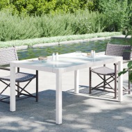 vidaXL Záhradný stôl 150x90x75 cm tvrdené sklo a polyratan biely - cena, porovnanie