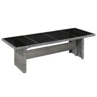 vidaXL Záhradný stôl 240x90x74 cm, polyratan a sklo - cena, porovnanie