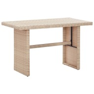 vidaXL Záhradný stôl, béžový 110x60x67 cm, polyratan - cena, porovnanie