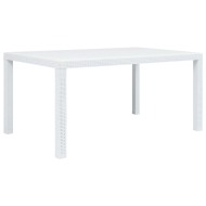 vidaXL Záhradný stôl biely 150x90x72 cm plastový s ratanovým vzhľadom - cena, porovnanie