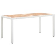 vidaXL Záhradný stôl biely 150x90x75 cm polyratan a akáciový masív - cena, porovnanie