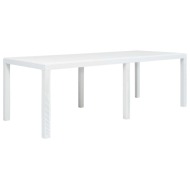 vidaXL Záhradný stôl biely 220x90x72 cm plastový s ratanovým vzhľadom - cena, porovnanie