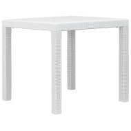 vidaXL Záhradný stôl biely 79x79x72 cm plastový s ratanovým vzhľadom - cena, porovnanie
