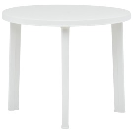 vidaXL Záhradný stôl biely 89 cm plastový