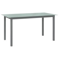 vidaXL Záhradný stôl bledosivý 150x90x74 cm hliník a sklo - cena, porovnanie