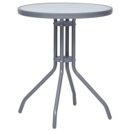 vidaXL Záhradný stôl bledosivý 60 cm oceľ a sklo - cena, porovnanie