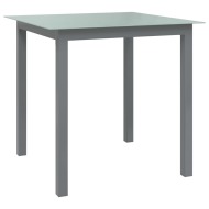 vidaXL Záhradný stôl bledosivý 80x80x74 cm hliník a sklo - cena, porovnanie