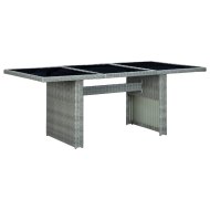 vidaXL Záhradný stôl bledosivý polyratan a tvrdené sklo - cena, porovnanie