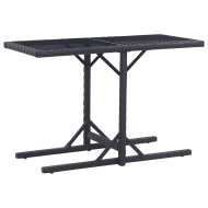 vidaXL Záhradný stôl čierny 110x53x72 cm sklenený a polyratan - cena, porovnanie