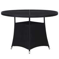 vidaXL Záhradný stôl čierny 110x74 cm polyratanový - cena, porovnanie