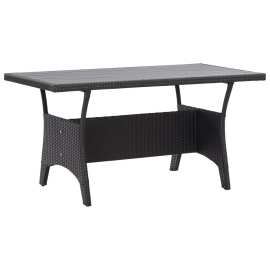 vidaXL Záhradný stôl čierny 130x70x66 cm polyratanový