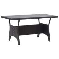 vidaXL Záhradný stôl čierny 130x70x66 cm polyratanový - cena, porovnanie