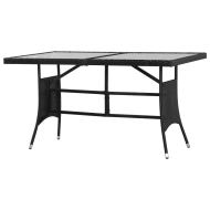 vidaXL Záhradný stôl čierny 140x80x74 cm polyratanový - cena, porovnanie