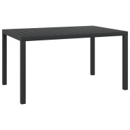 vidaXL Záhradný stôl, čierny 150x90x74 cm, hliník a WPC - cena, porovnanie