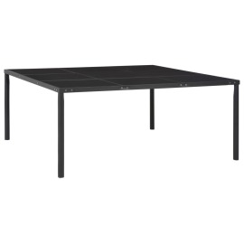 vidaXL Záhradný stôl čierny 170x170x74,5 cm oceľ a sklo
