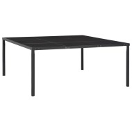 vidaXL Záhradný stôl čierny 170x170x74,5 cm oceľ a sklo - cena, porovnanie