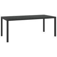vidaXL Záhradný stôl, čierny 185x90x74 cm, hliník a WPC - cena, porovnanie