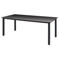 vidaXL Záhradný stôl, čierny 190x90x74 cm, hliník a sklo - cena, porovnanie