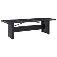 vidaXL Záhradný stôl, čierny 240x90x74 cm, polyratan a sklo - cena, porovnanie