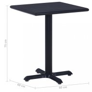 vidaXL Záhradný stôl čierny 60x60x75 cm - cena, porovnanie