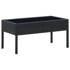 vidaXL Záhradný stôl čierny 75x40x37 cm polyratanový