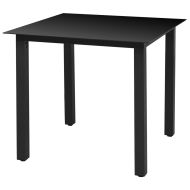 vidaXL Záhradný stôl, čierny 80x80x74 cm, hliník a sklo - cena, porovnanie