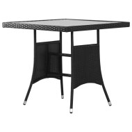 vidaXL Záhradný stôl čierny 80x80x74 cm polyratanový - cena, porovnanie