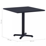 vidaXL Záhradný stôl čierny 80x80x75 cm - cena, porovnanie