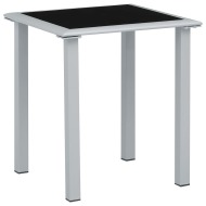 vidaXL Záhradný stôl čierny a strieborný 41x41x45 cm oceľ a sklo - cena, porovnanie