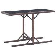 vidaXL Záhradný stôl hnedý 110x53x72 cm sklenený a polyratan - cena, porovnanie