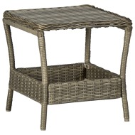 vidaXL Záhradný stôl, hnedý 45x45x46,5 cm, polyratan - cena, porovnanie