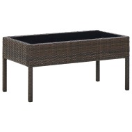 vidaXL Záhradný stôl hnedý 75x40x37 cm polyratanový - cena, porovnanie