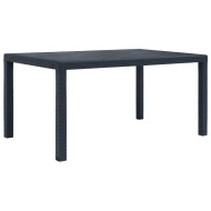 vidaXL Záhradný stôl plastový ratanový vzhľad 150x90x72 cm antracit - cena, porovnanie