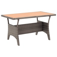 vidaXL Záhradný stôl sivý 120x70x66 cm polyratanový - cena, porovnanie