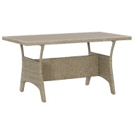 vidaXL Záhradný stôl sivý 130x70x66 cm polyratanový - cena, porovnanie
