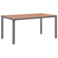 vidaXL Záhradný stôl, sivý 150x90x75 cm, polyratan a akáciový masív - cena, porovnanie