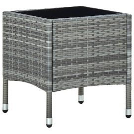 vidaXL Záhradný stôl sivý 40x40x45 cm polyratanový