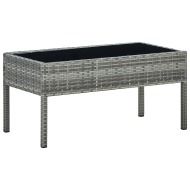 vidaXL Záhradný stôl sivý 75x40x37 cm polyratanový - cena, porovnanie