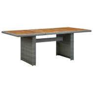 vidaXL Záhradný stôl, svetlosivý, polyratan a akáciový masív - cena, porovnanie