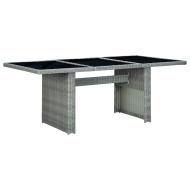 vidaXL Záhradný stôl, svetlosivý, polyratan a tvrdené sklo - cena, porovnanie