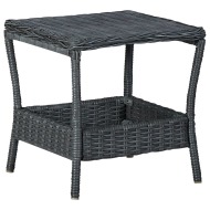 vidaXL Záhradný stôl, tmavosivý 45x45x46,5 cm, polyratan - cena, porovnanie
