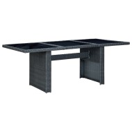 vidaXL Záhradný stôl, tmavosivý, polyratan a tvrdené sklo - cena, porovnanie