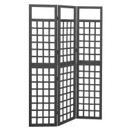vidaXL 3-panelový paraván/mriežka masívna jedľa čierny 121x180 cm - cena, porovnanie