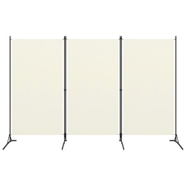 vidaXL Paraván s 3 panelmi, krémovo biely 260x180 cm