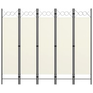 vidaXL Paraván s 5 panelmi, krémovo biely 200x180 cm - cena, porovnanie