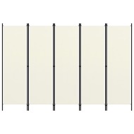 vidaXL Paraván s 5 panelmi, krémovo biely 250x180 cm - cena, porovnanie