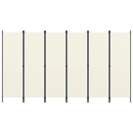vidaXL Paraván so 6 panelmi, krémovo biely 300x180 cm