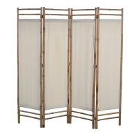 vidaXL Skladací 4-panelový paraván, bambus a plátno, 160 cm - cena, porovnanie