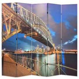 vidaXL Skladací paraván, 200x170 cm potlač s mostom v Sydney